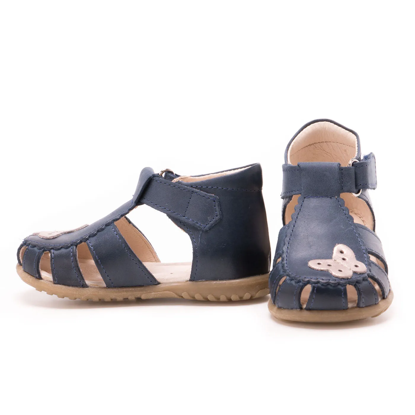 (2183-16) Emel navy butterfly closed sandals