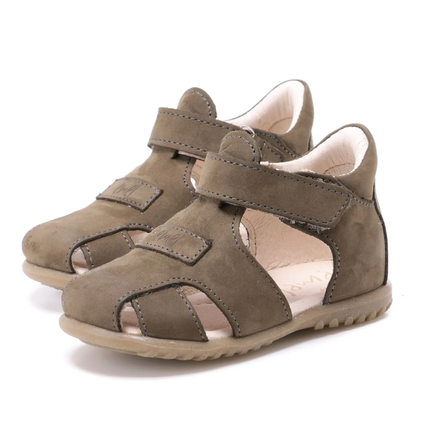 (2199-14) Emel khaki closed sandals