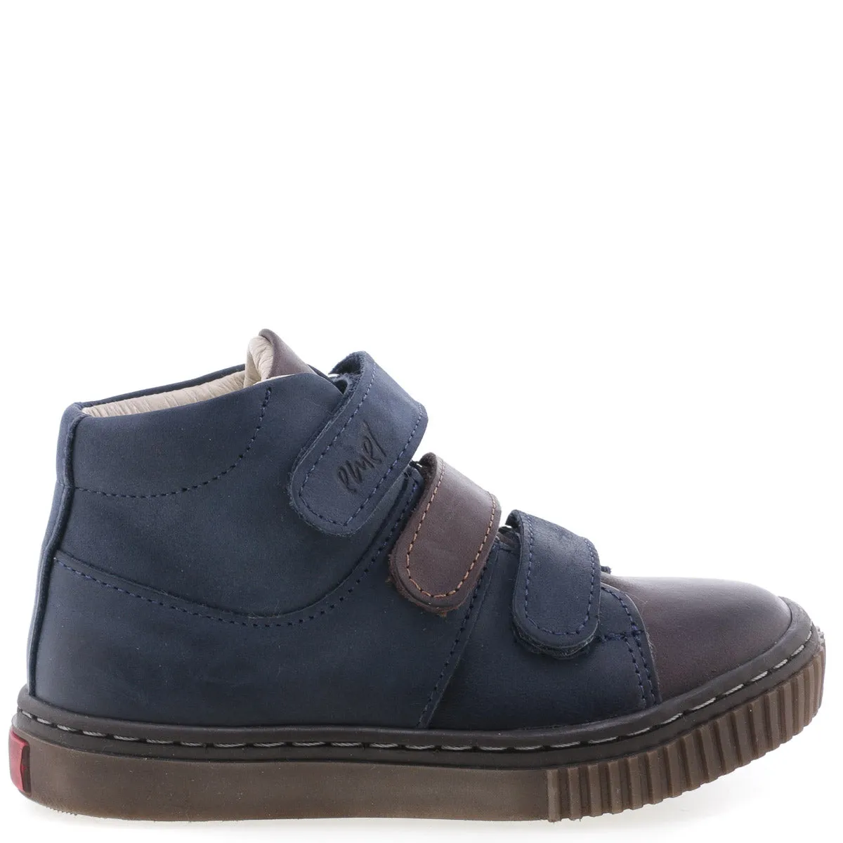 (2699-1) Emel velcro shoes - navy / brown