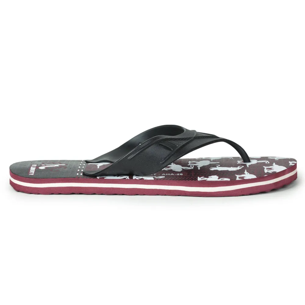 A-HA Casual Black Flip-Flops For Men AHA-26 By Liberty