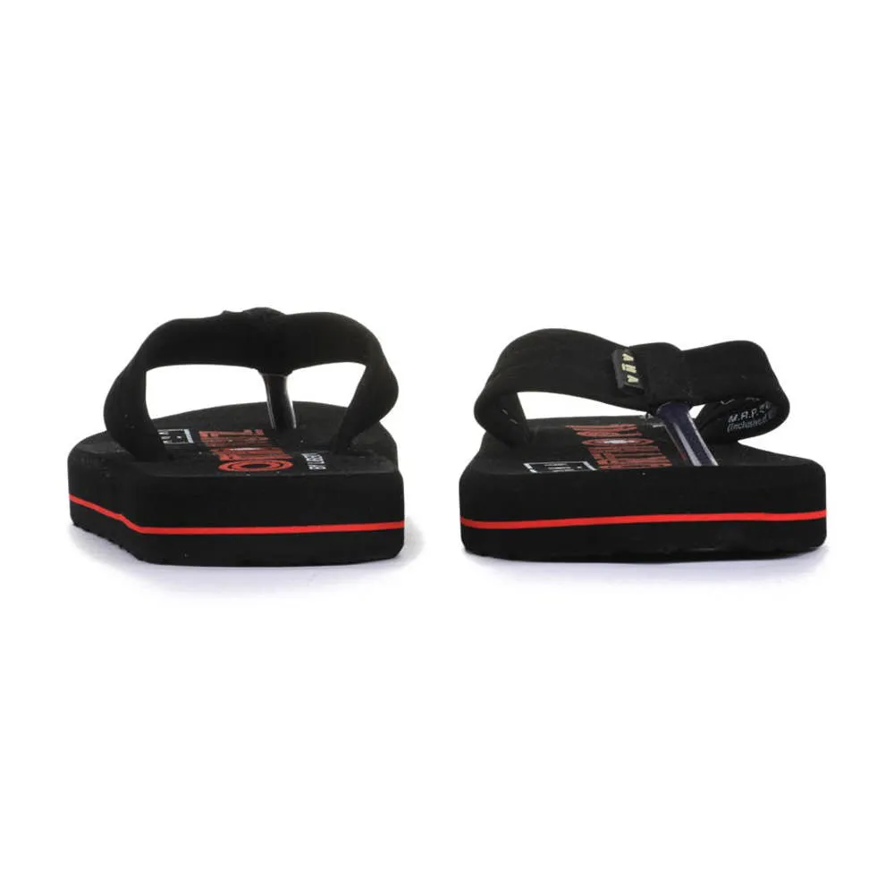 A-HA Casual Black Flip-Flops For Men ORTHO-1 By Liberty