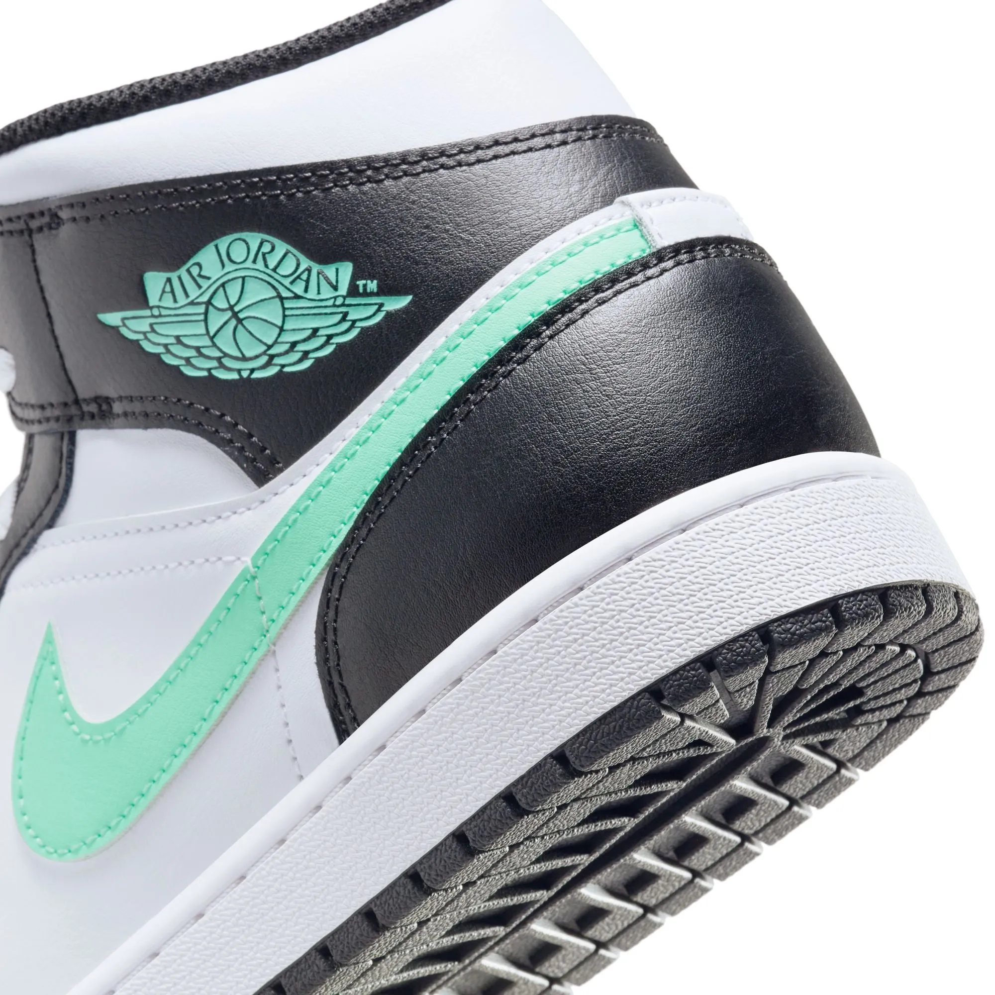 Air Jordan 1 Mid (White/Green Glow/Black)