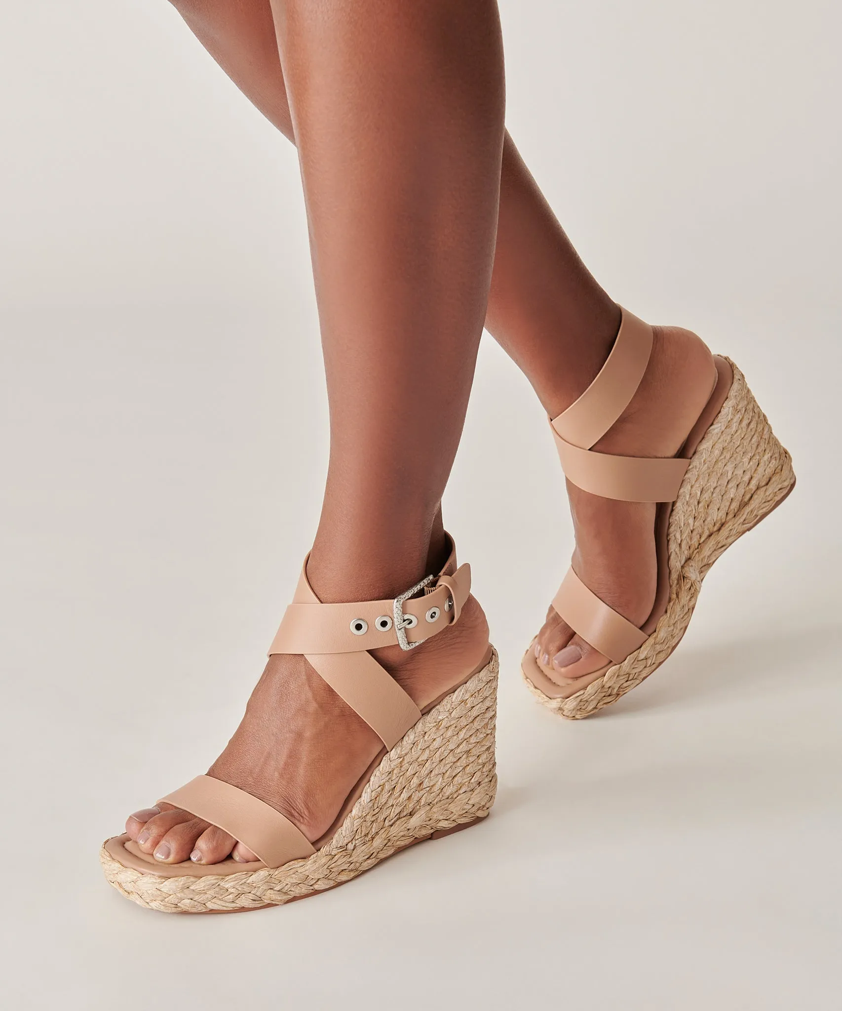 ALDONA WEDGES CAFE LEATHER