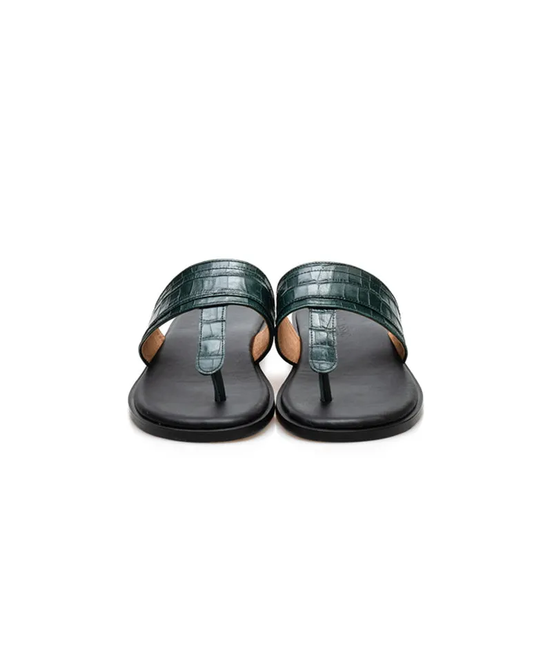 ALL CLASSIC Tobe Flip Flop - Green Croco