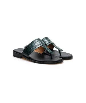 ALL CLASSIC Tobe Flip Flop - Green Croco