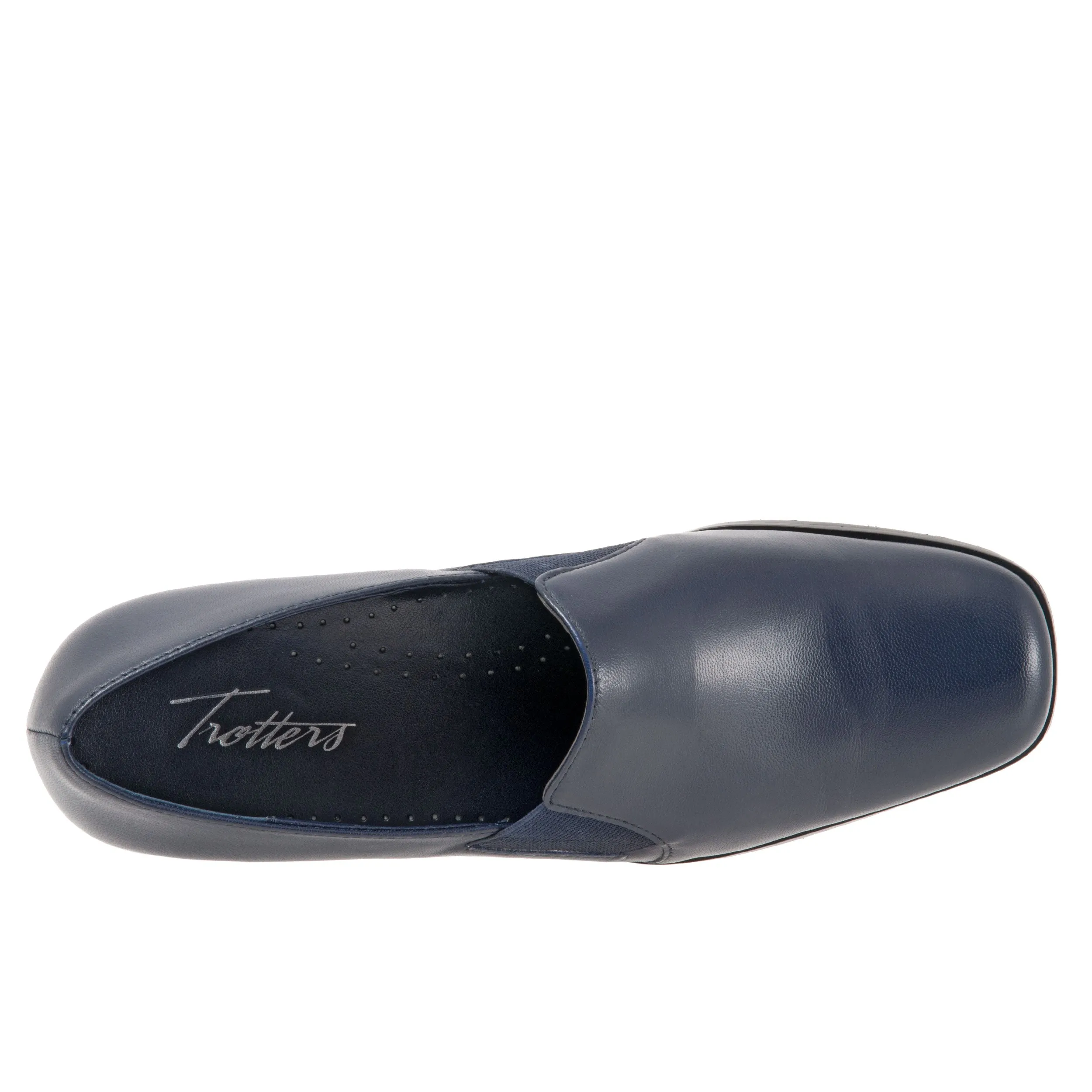 Ash Leather Navy Slip On Shoes