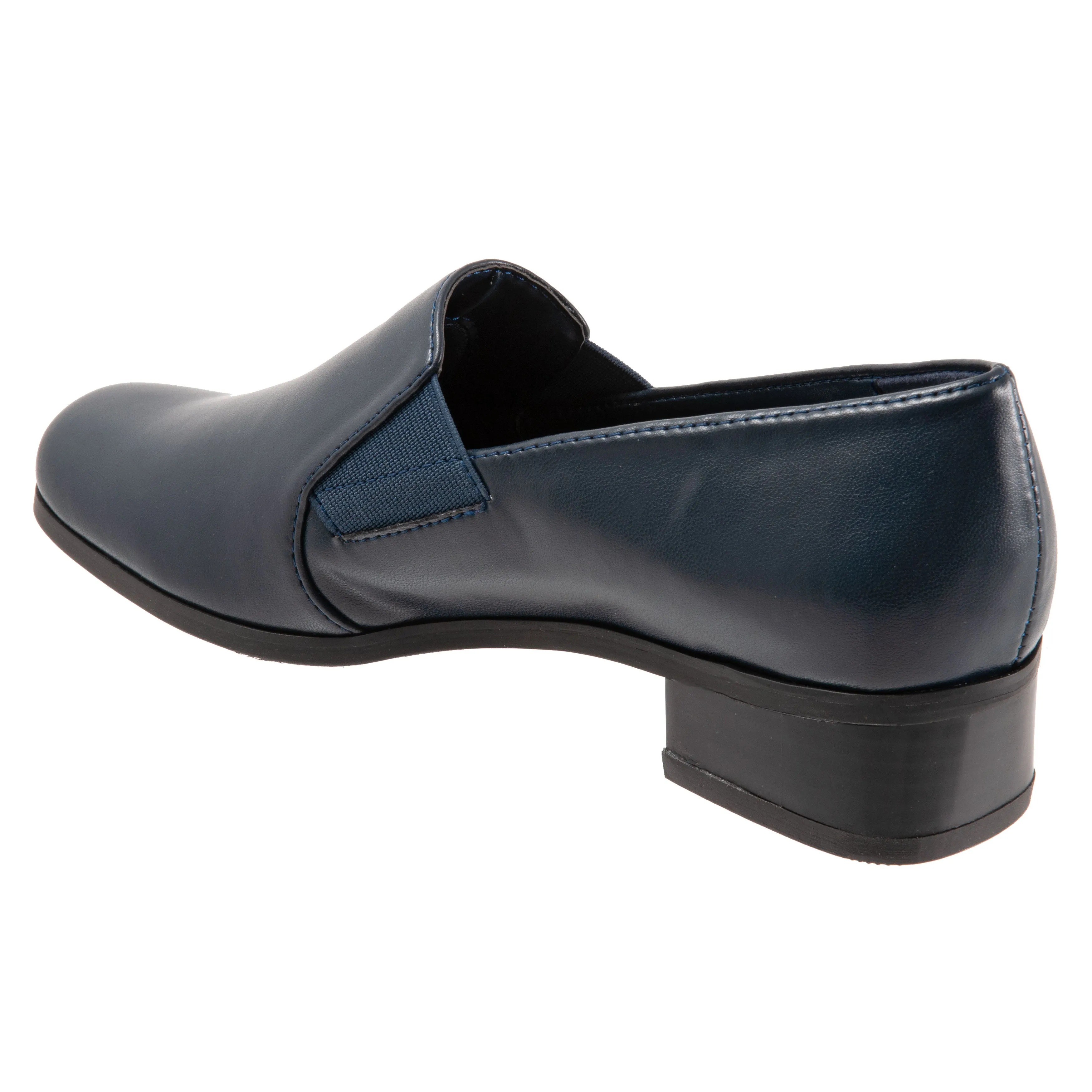 Ash Leather Navy Slip On Shoes