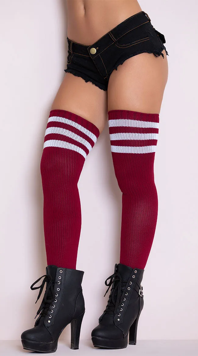 Athletic Ribbed Thigh Highs