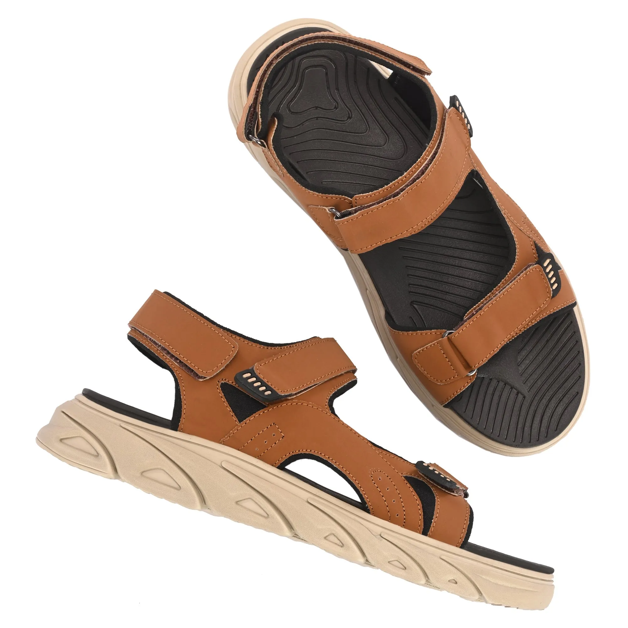 Attitudist Unisex Handcrafted Tan Sports Sandal