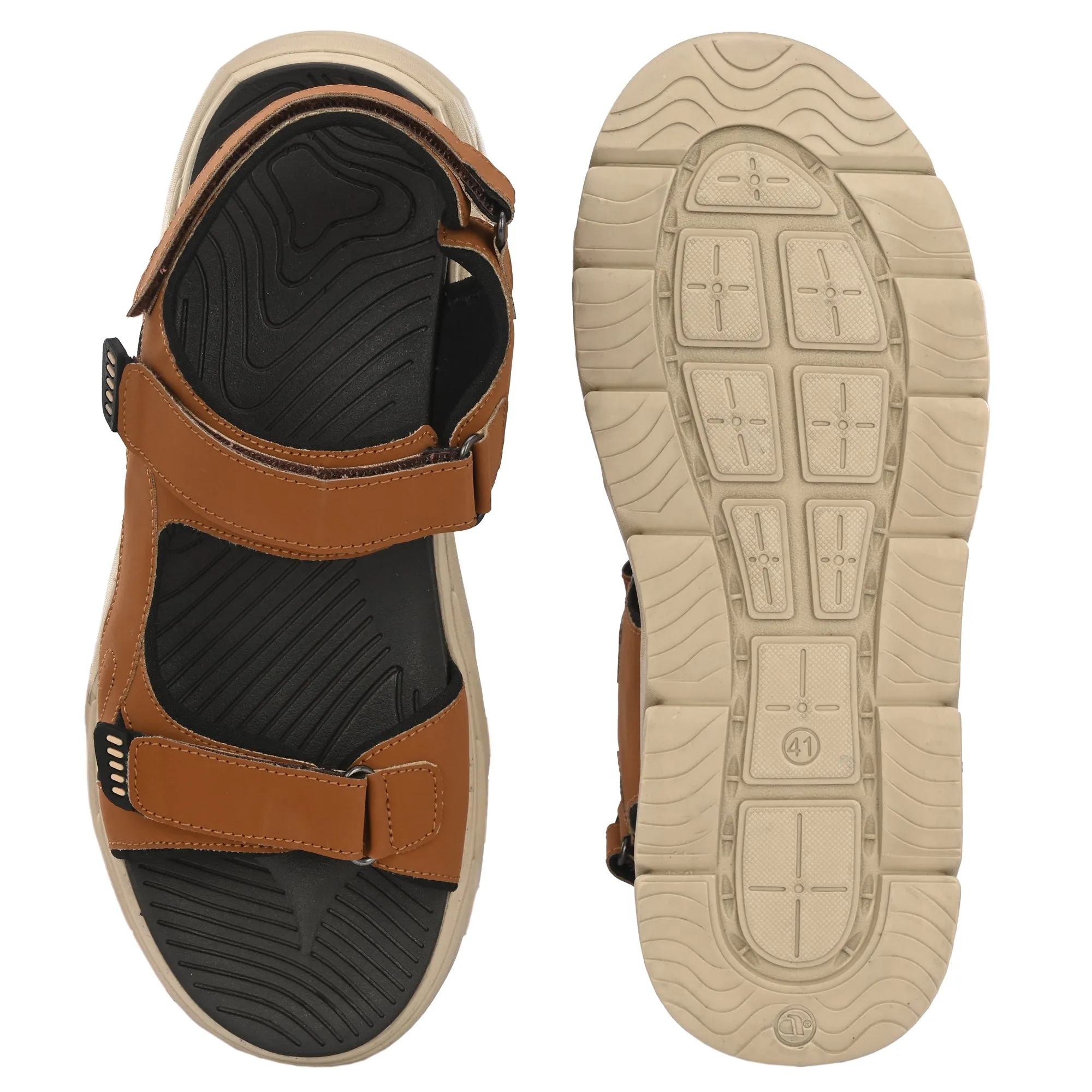 Attitudist Unisex Handcrafted Tan Sports Sandal