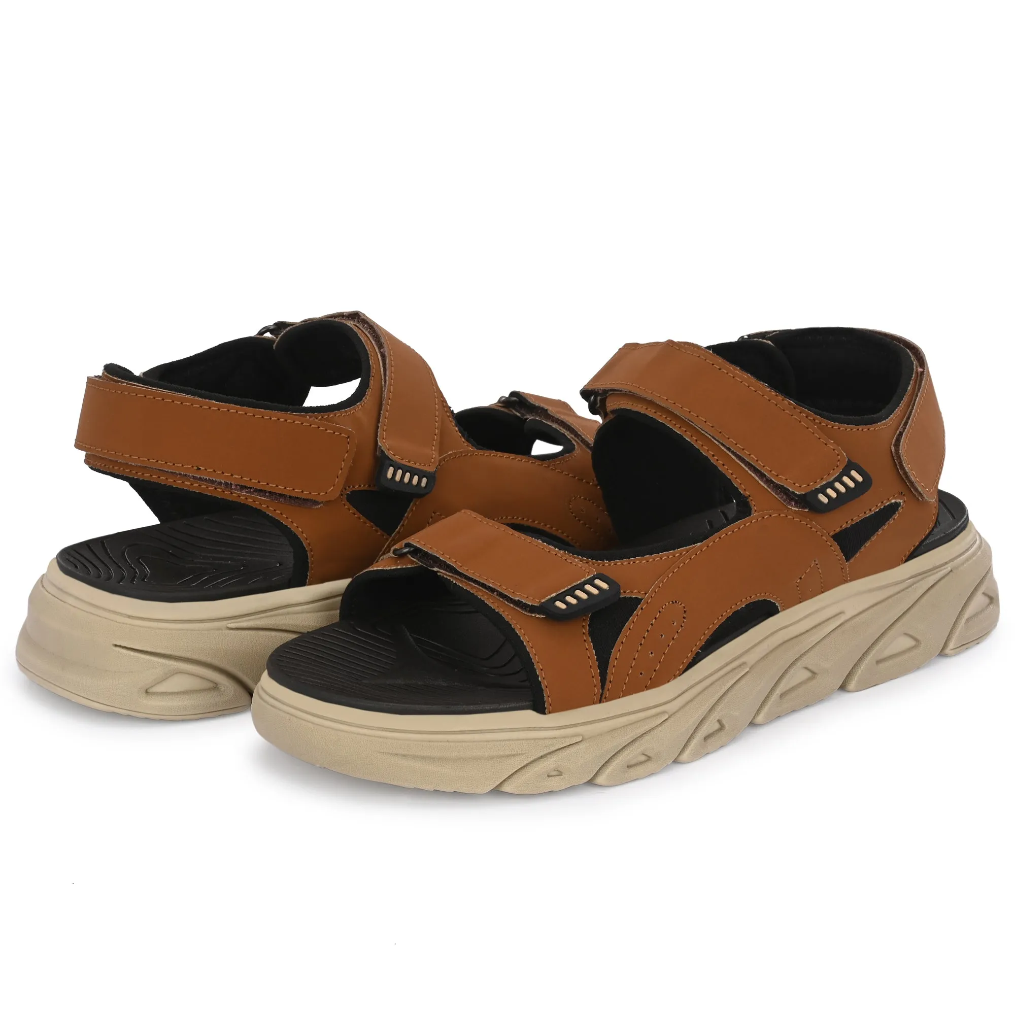 Attitudist Unisex Handcrafted Tan Sports Sandal