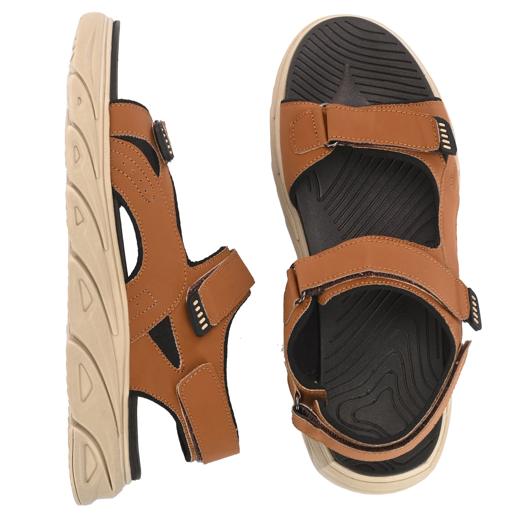 Attitudist Unisex Handcrafted Tan Sports Sandal