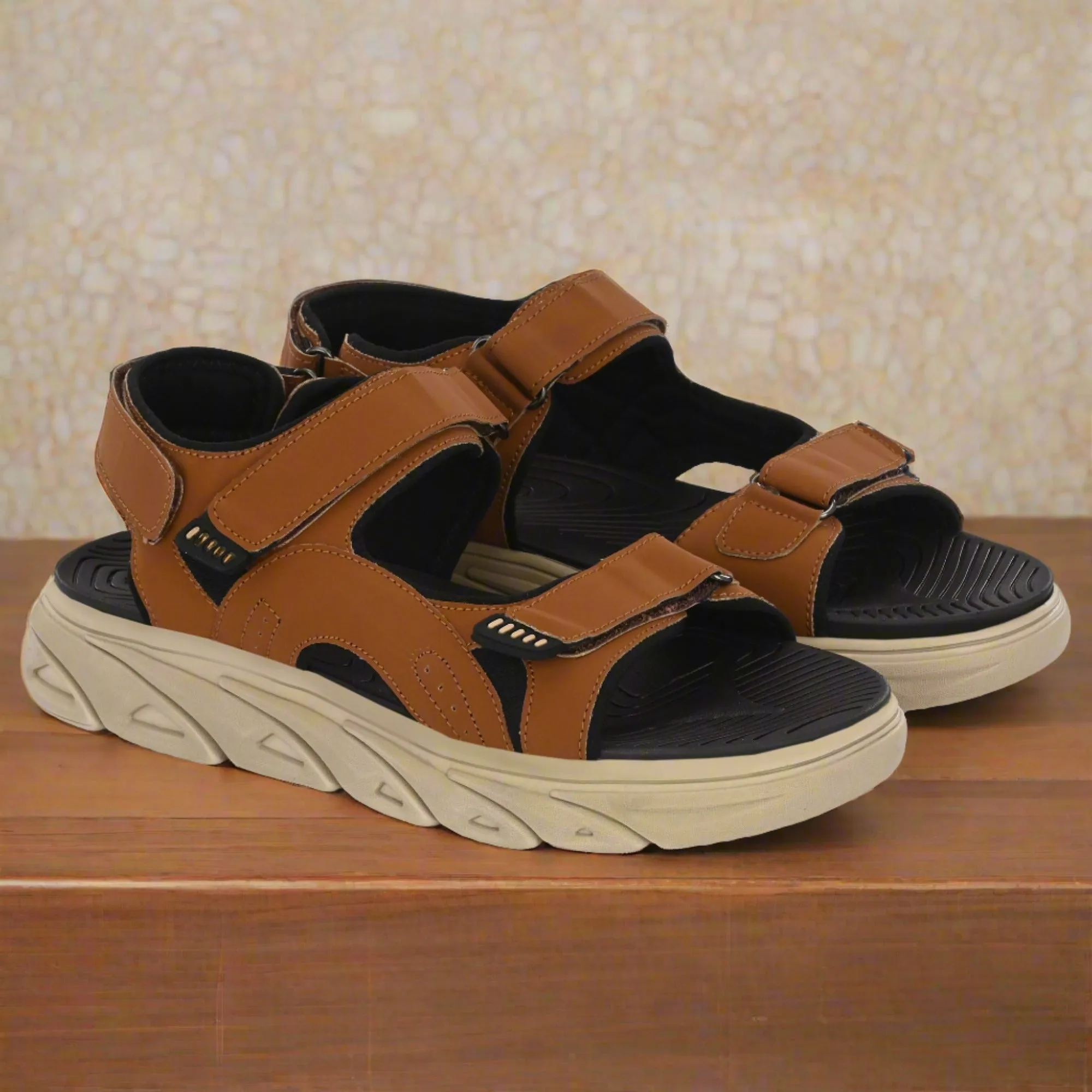 Attitudist Unisex Handcrafted Tan Sports Sandal