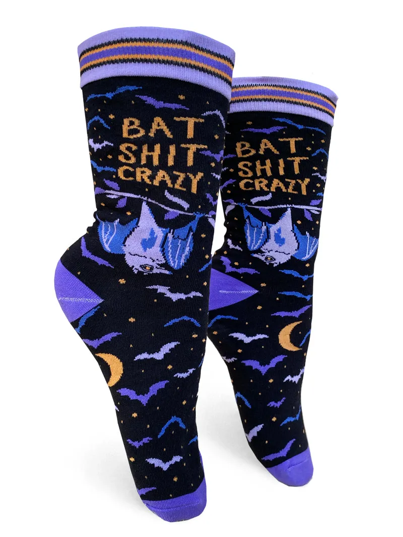 Bat Shit Crazy Womens Crew Socks