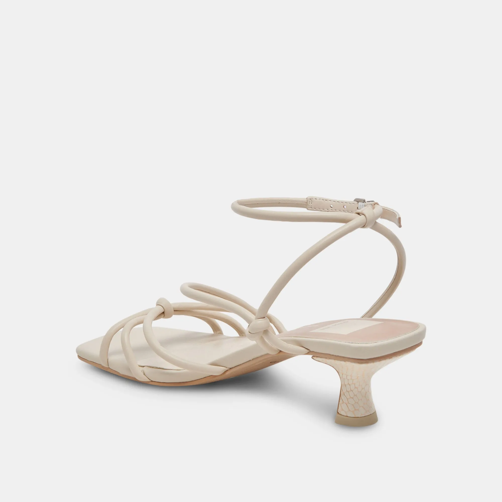 BEV WIDE HEELS IVORY LEATHER