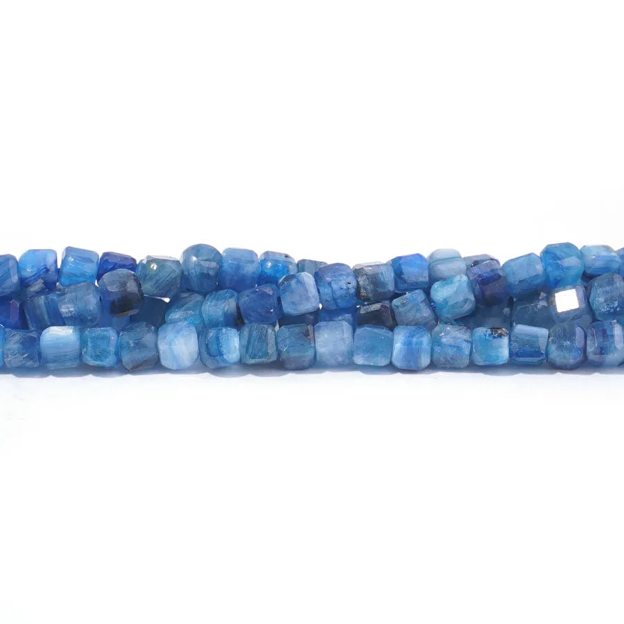 Blue Kyanite 4mm Cube Table Cut - 15-16 Inch