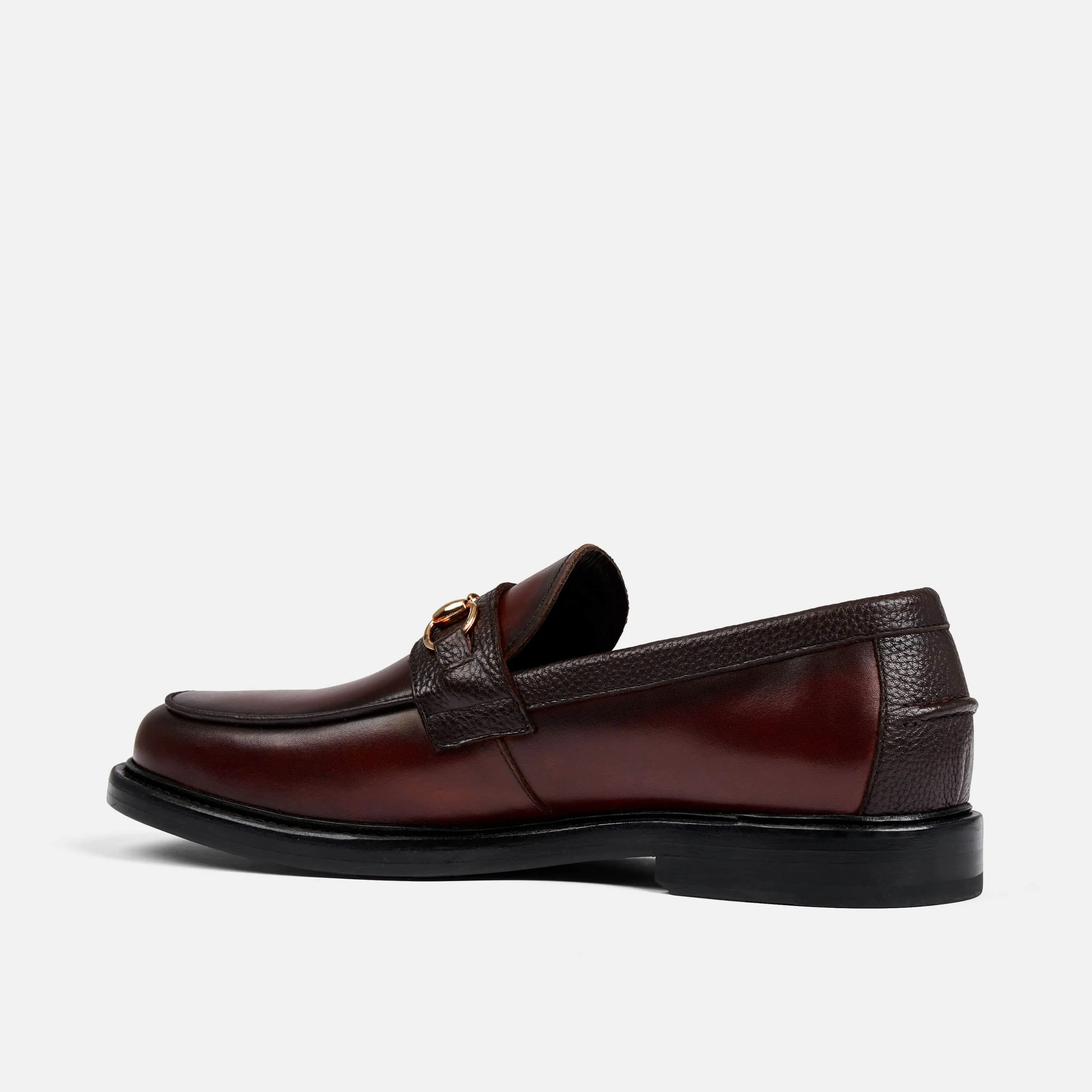 Boardwalk Dark Chili Leather Horse-Bit Loafers