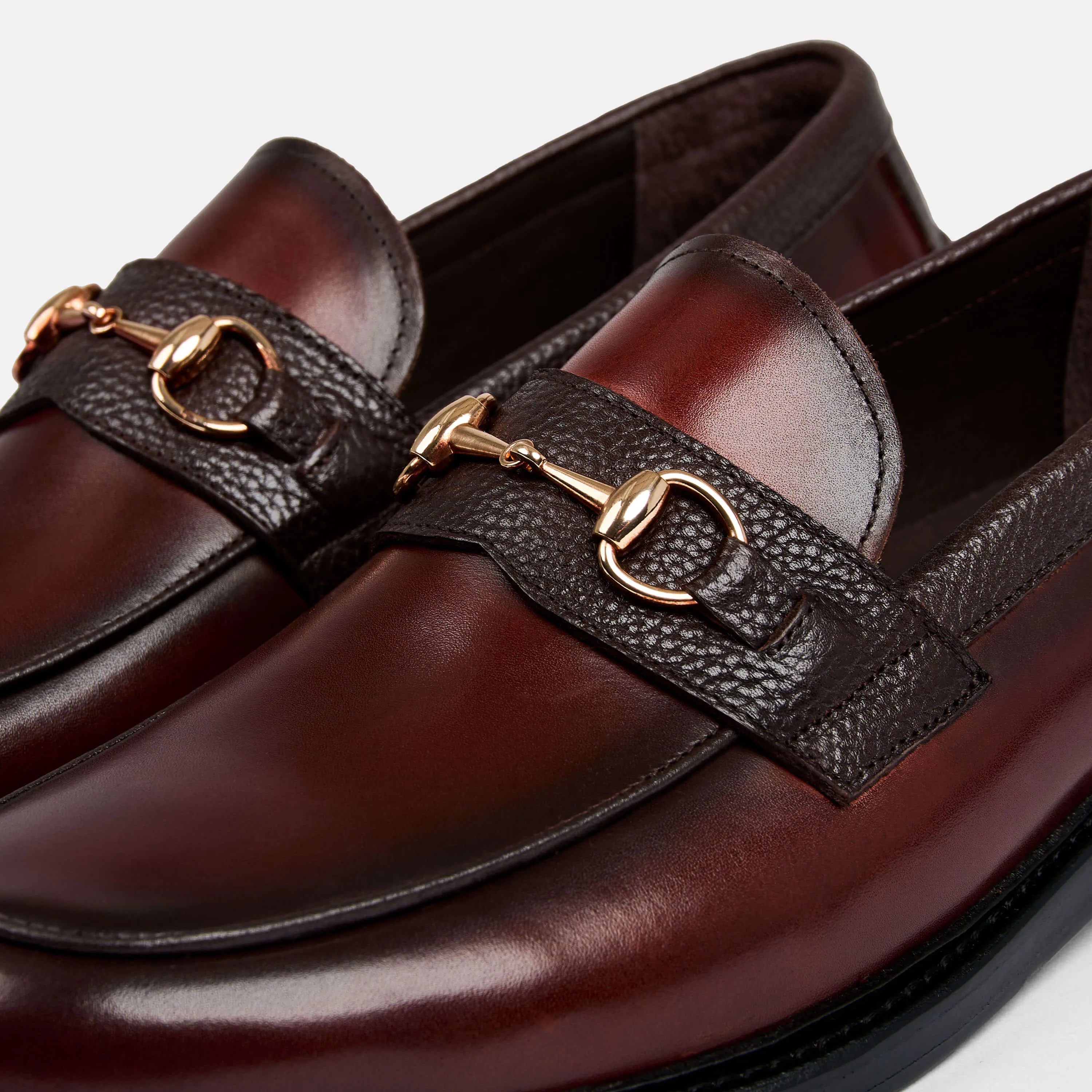 Boardwalk Dark Chili Leather Horse-Bit Loafers