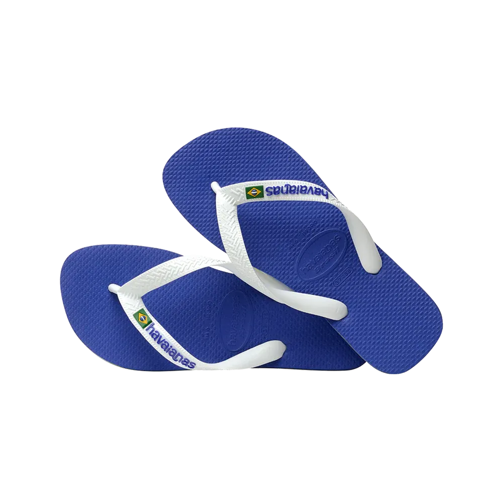 Brasil Logo Flip Flops By Havaianas, Marine Blue