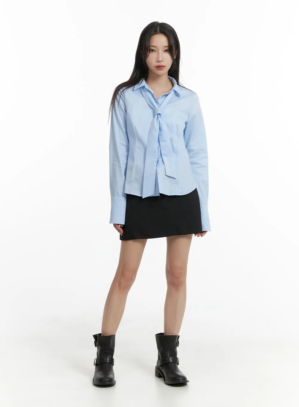 Buckle Chic Cotton Mini Skirt CM427