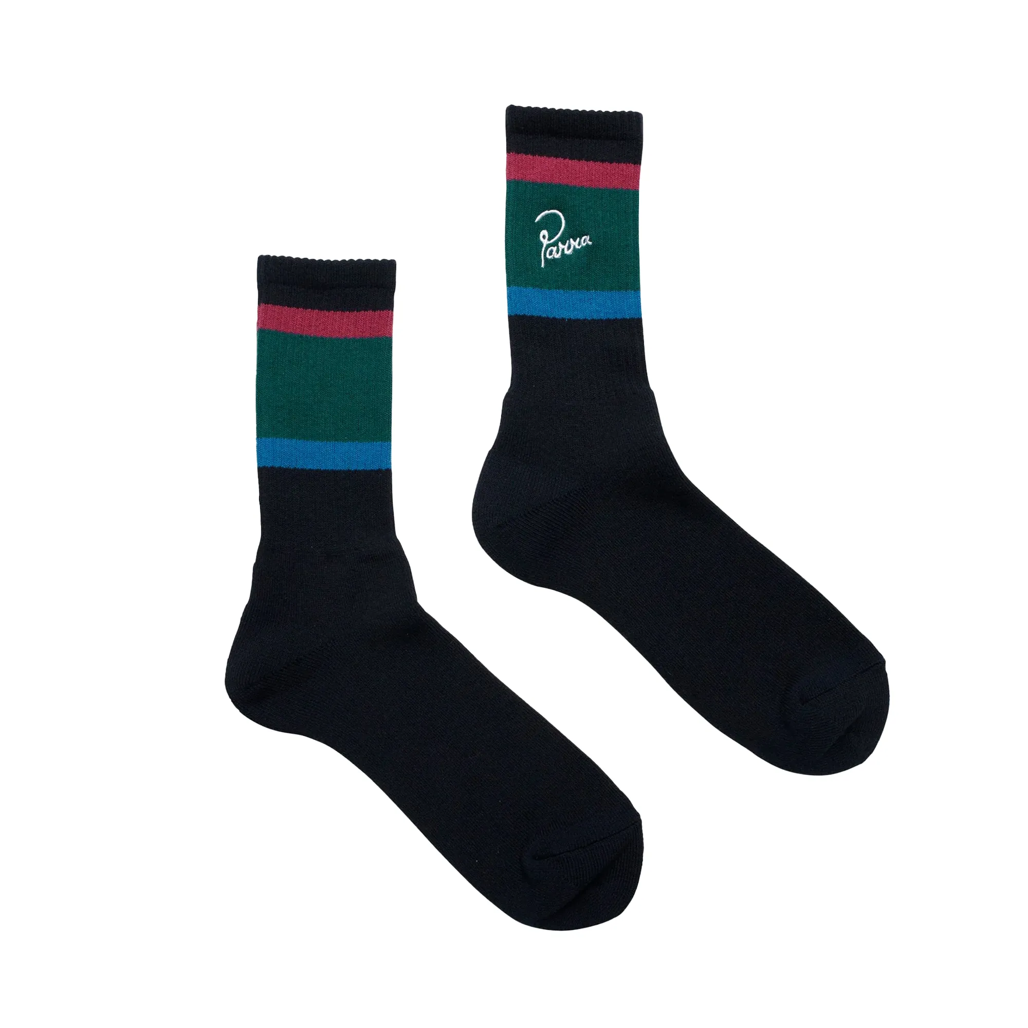 By Parra Script Logo Crew Socks Dark Blue