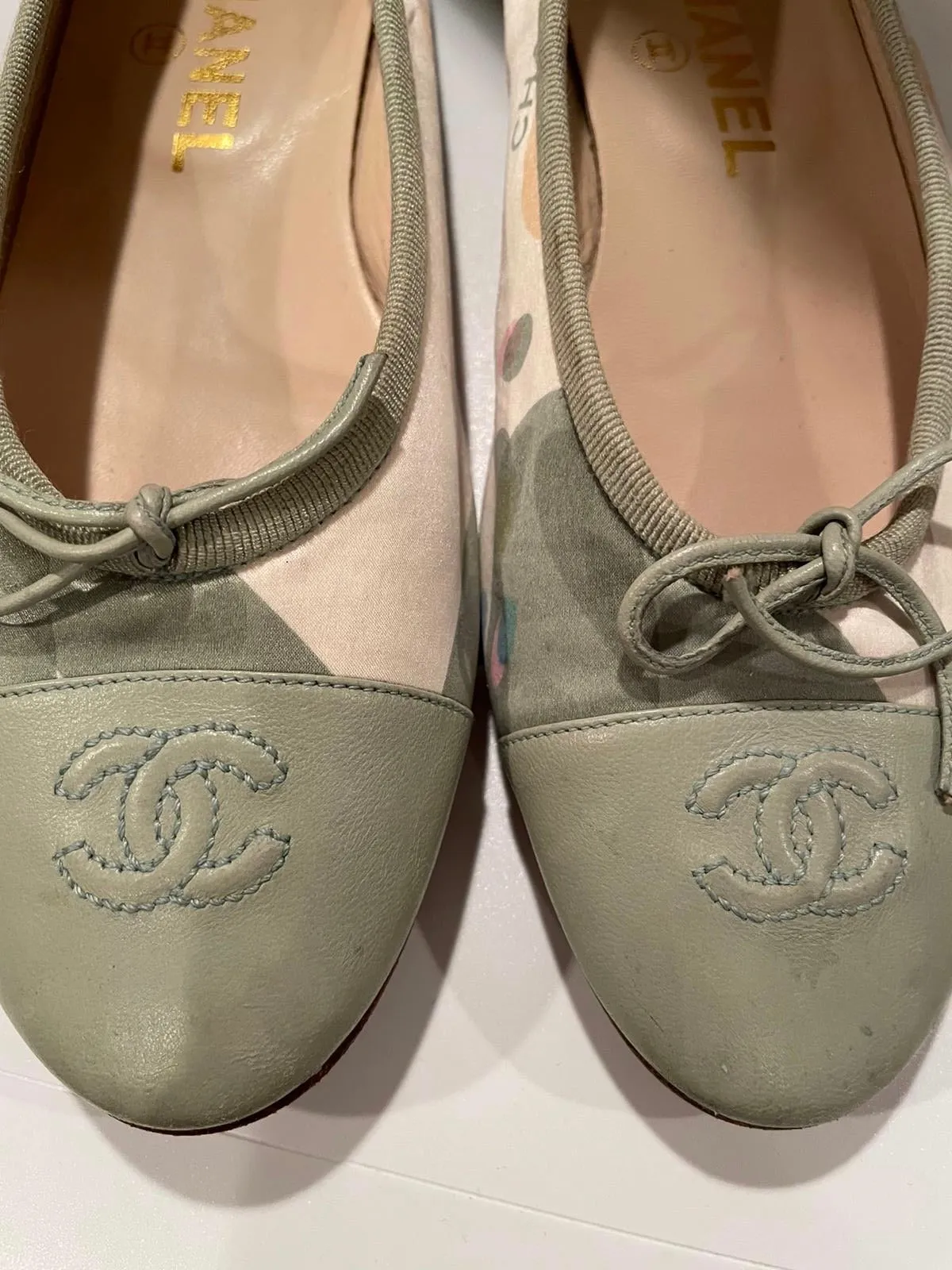 Chanel Leather CC Ballerina Ballet Flats EU 38 US 7/7.5