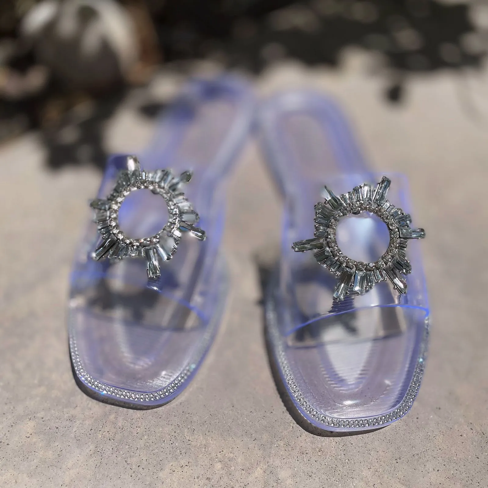 Clear Silver Sandal