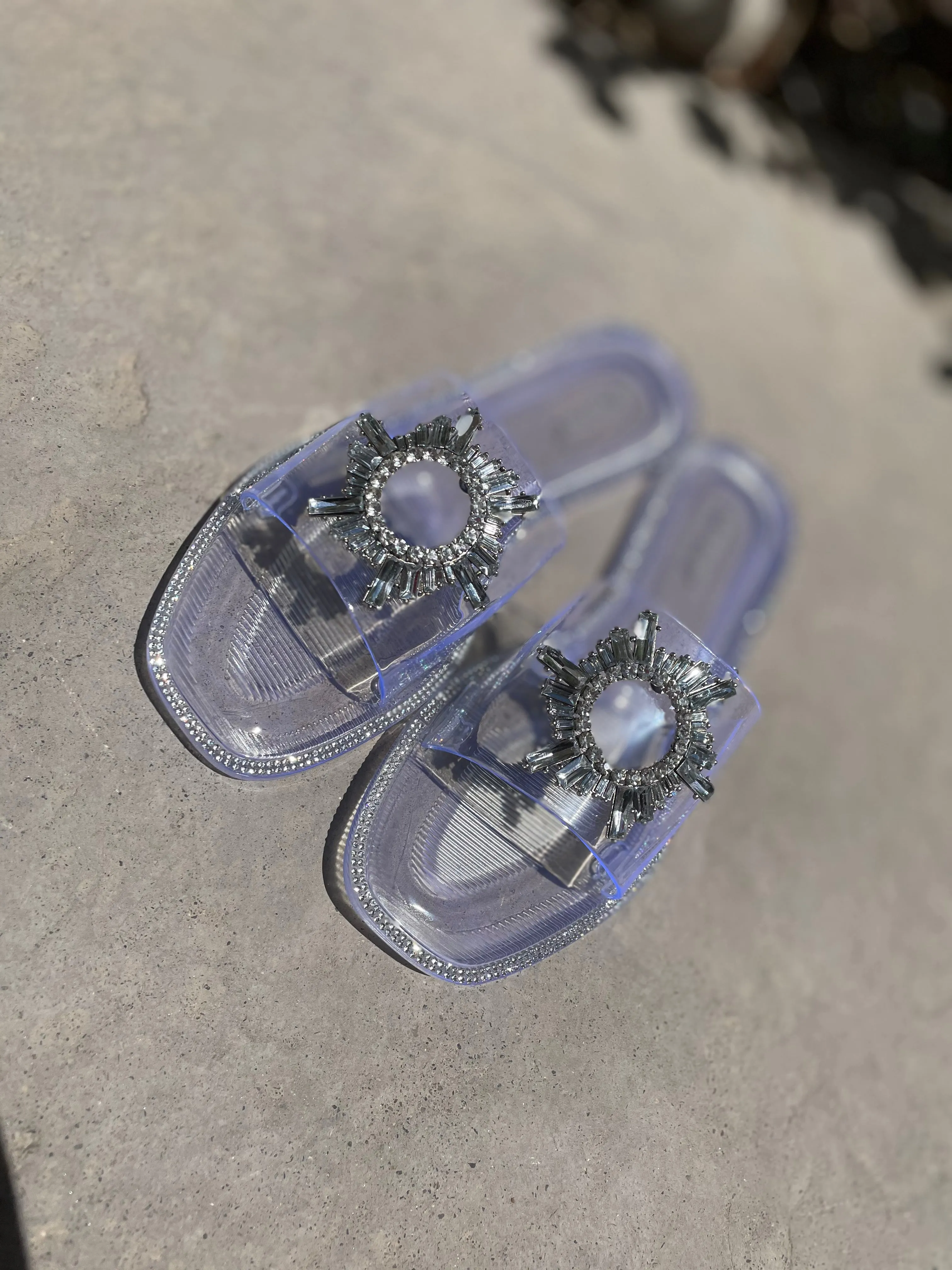 Clear Silver Sandal