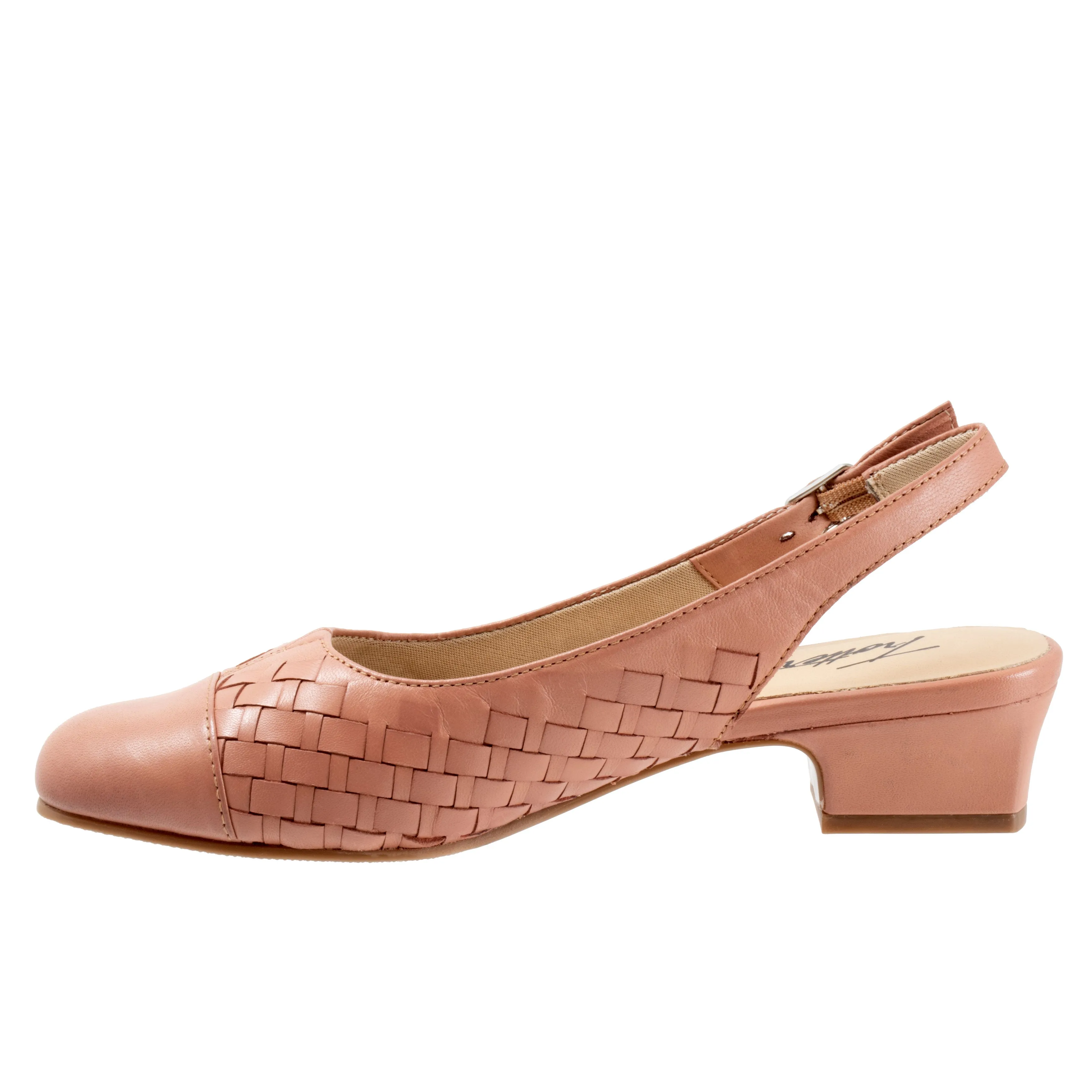 Dea Woven Sling-back Blush Low Heeled Dress Shoes