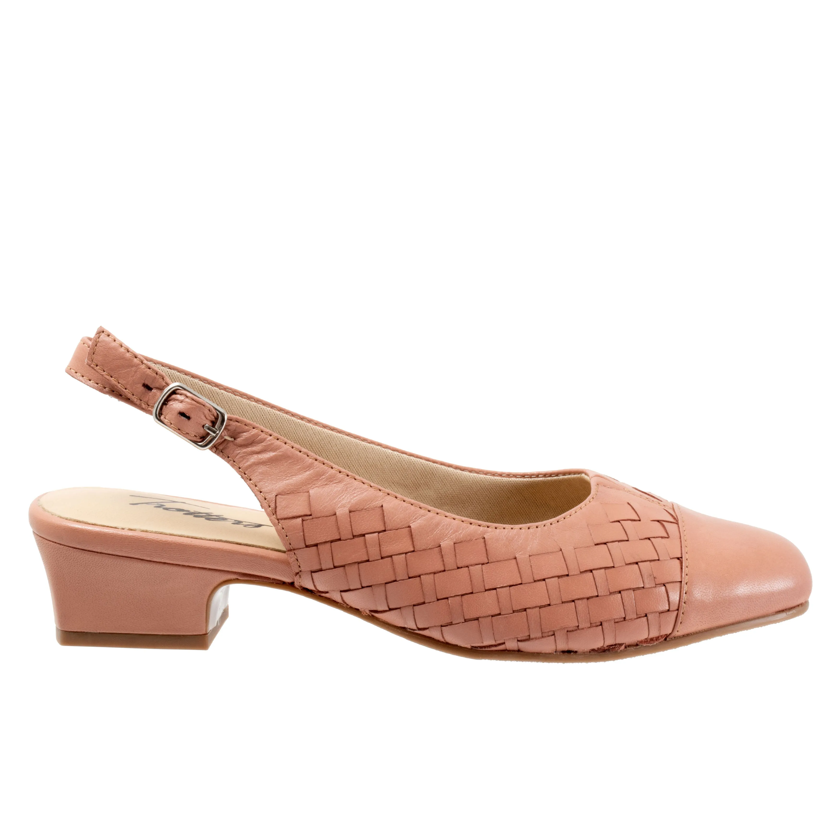 Dea Woven Sling-back Blush Low Heeled Dress Shoes