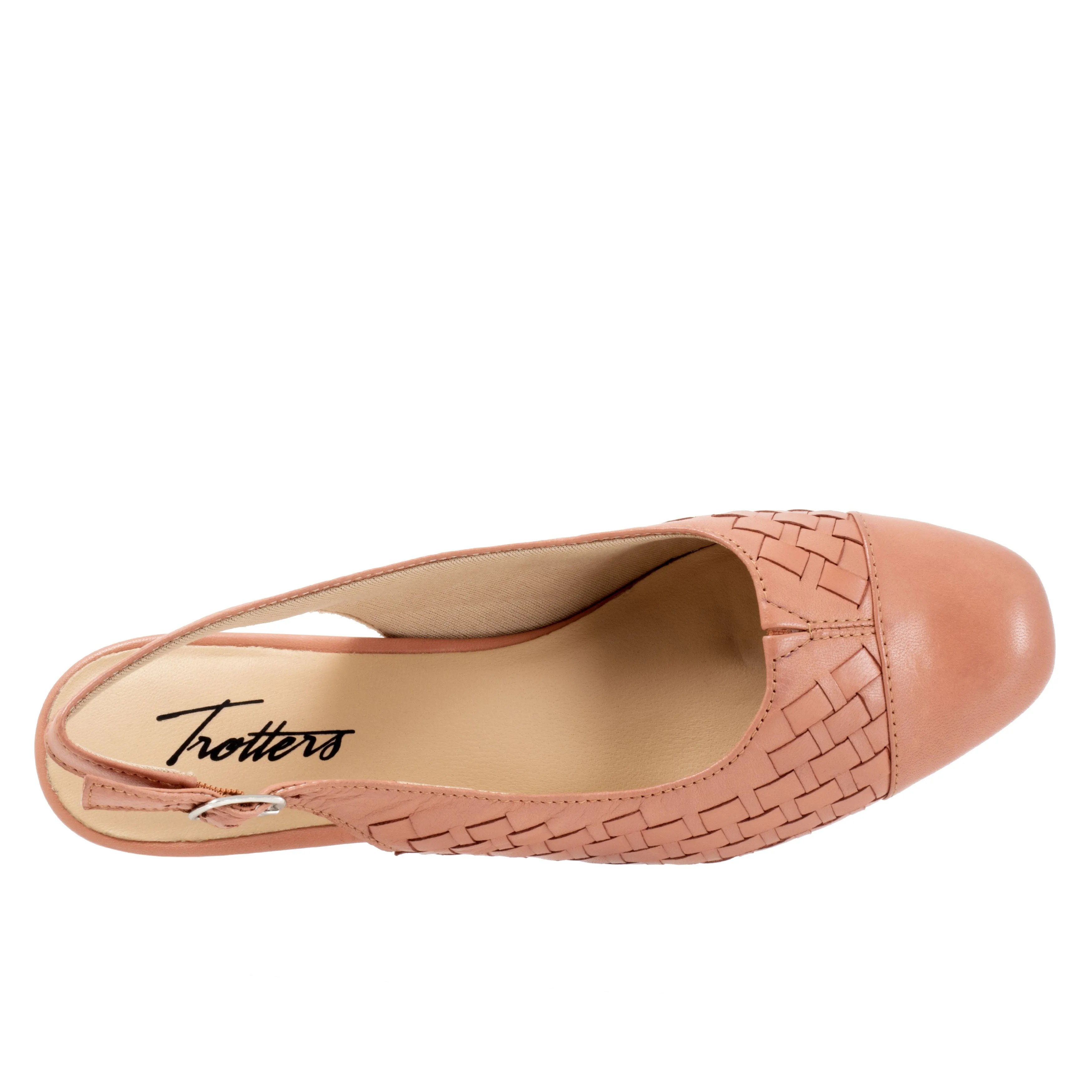 Dea Woven Sling-back Blush Low Heeled Dress Shoes