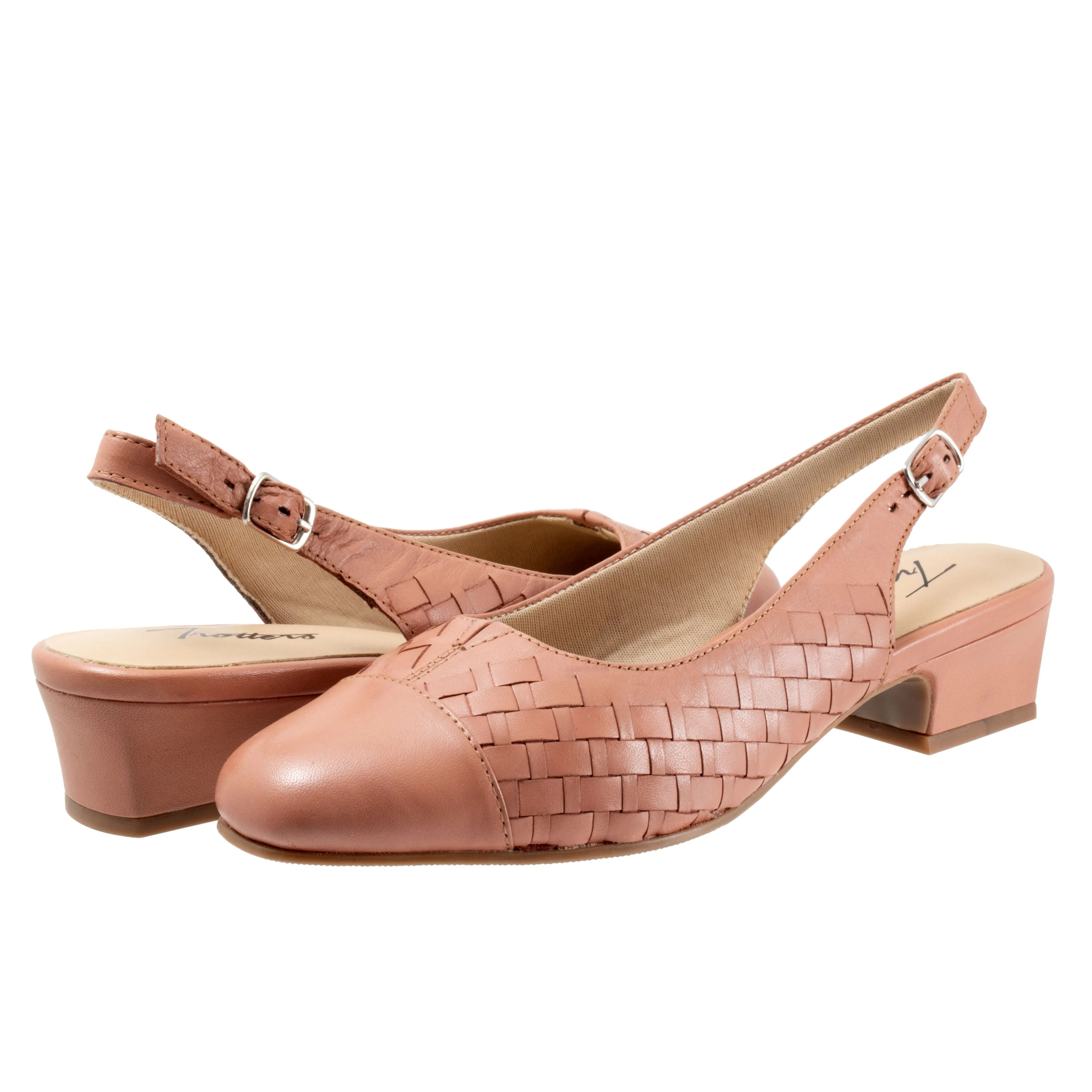 Dea Woven Sling-back Blush Low Heeled Dress Shoes