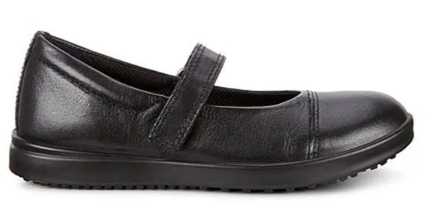 Ecco Elli Girls Black Strap Shoe 722992