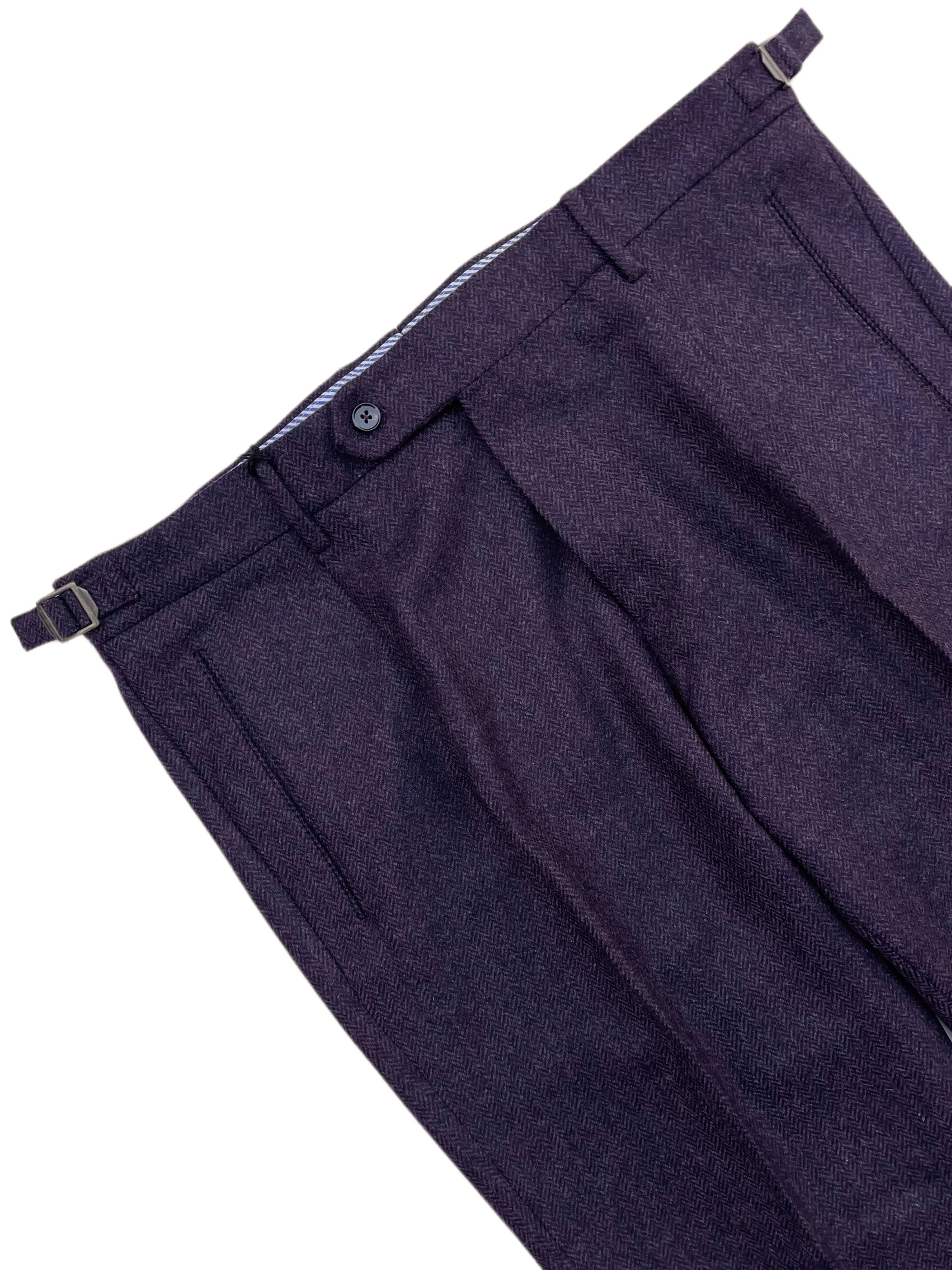 FRESH Wool Pleated Chino Pants In Purple