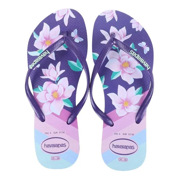 HAVAIANAS -  Ladies Slim Floral Flip Flops