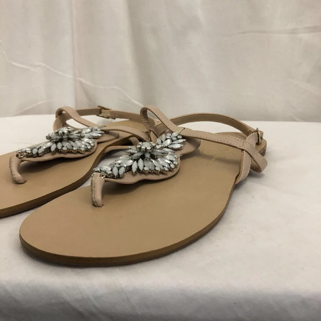 JESSICA SIMPSON BELA BEJEWLED FLIP FLOPS SZ 8.5M TCC