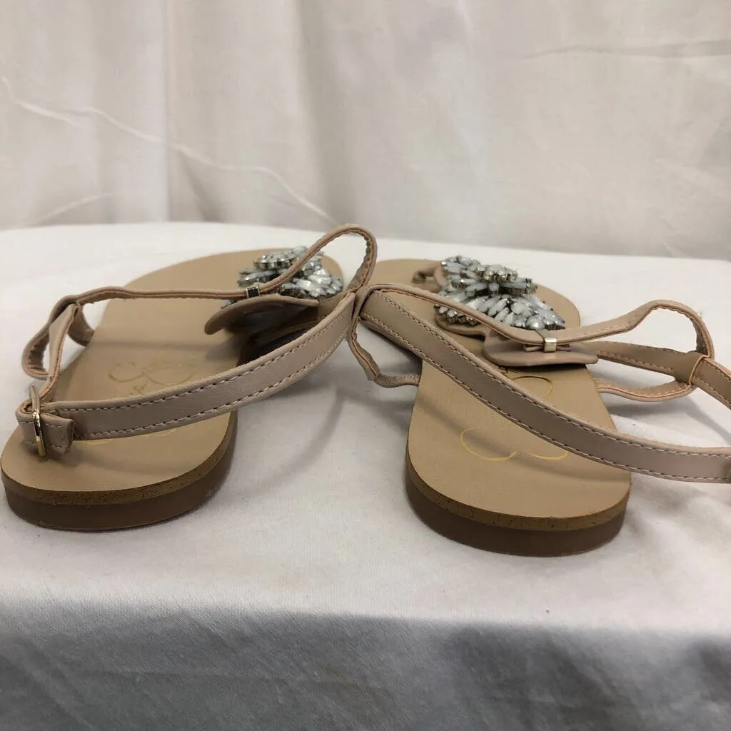 JESSICA SIMPSON BELA BEJEWLED FLIP FLOPS SZ 8.5M TCC