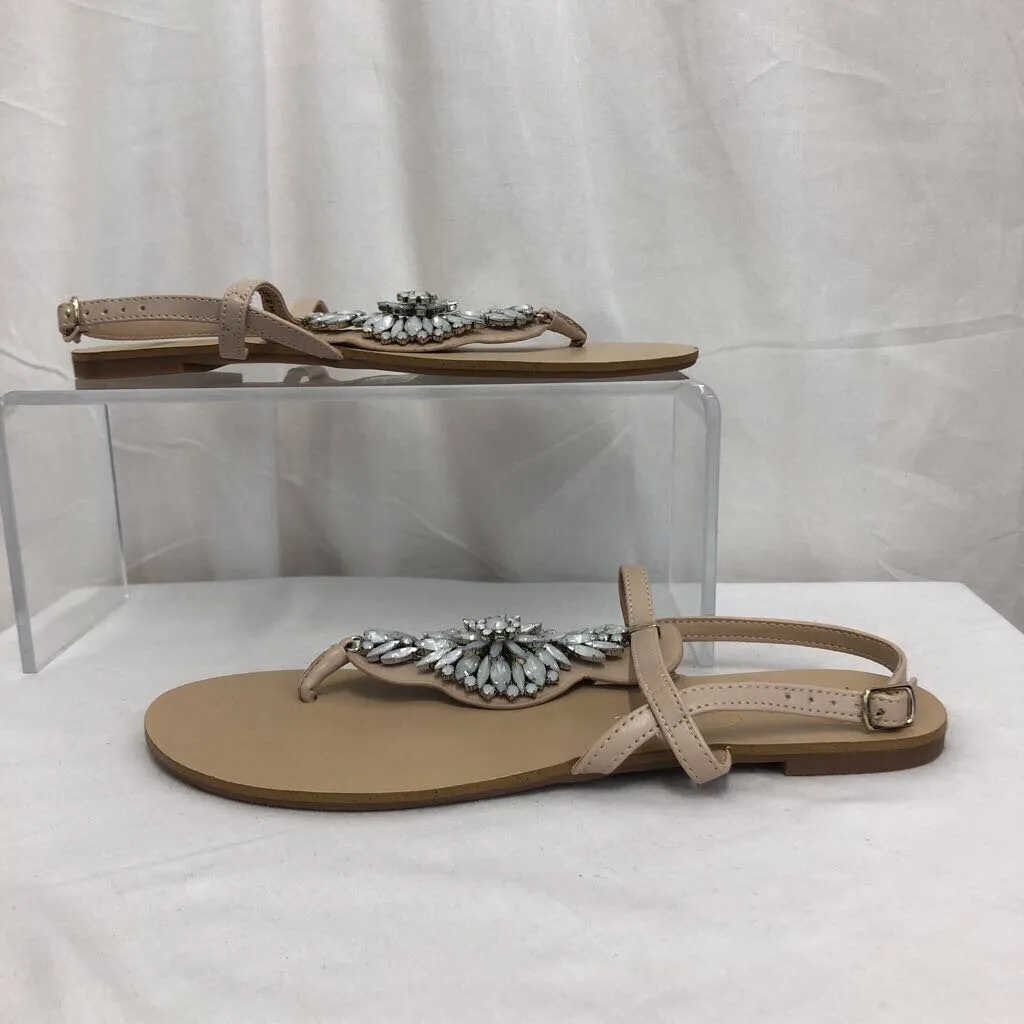 JESSICA SIMPSON BELA BEJEWLED FLIP FLOPS SZ 8.5M TCC