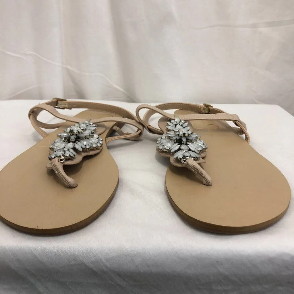 JESSICA SIMPSON BELA BEJEWLED FLIP FLOPS SZ 8.5M TCC