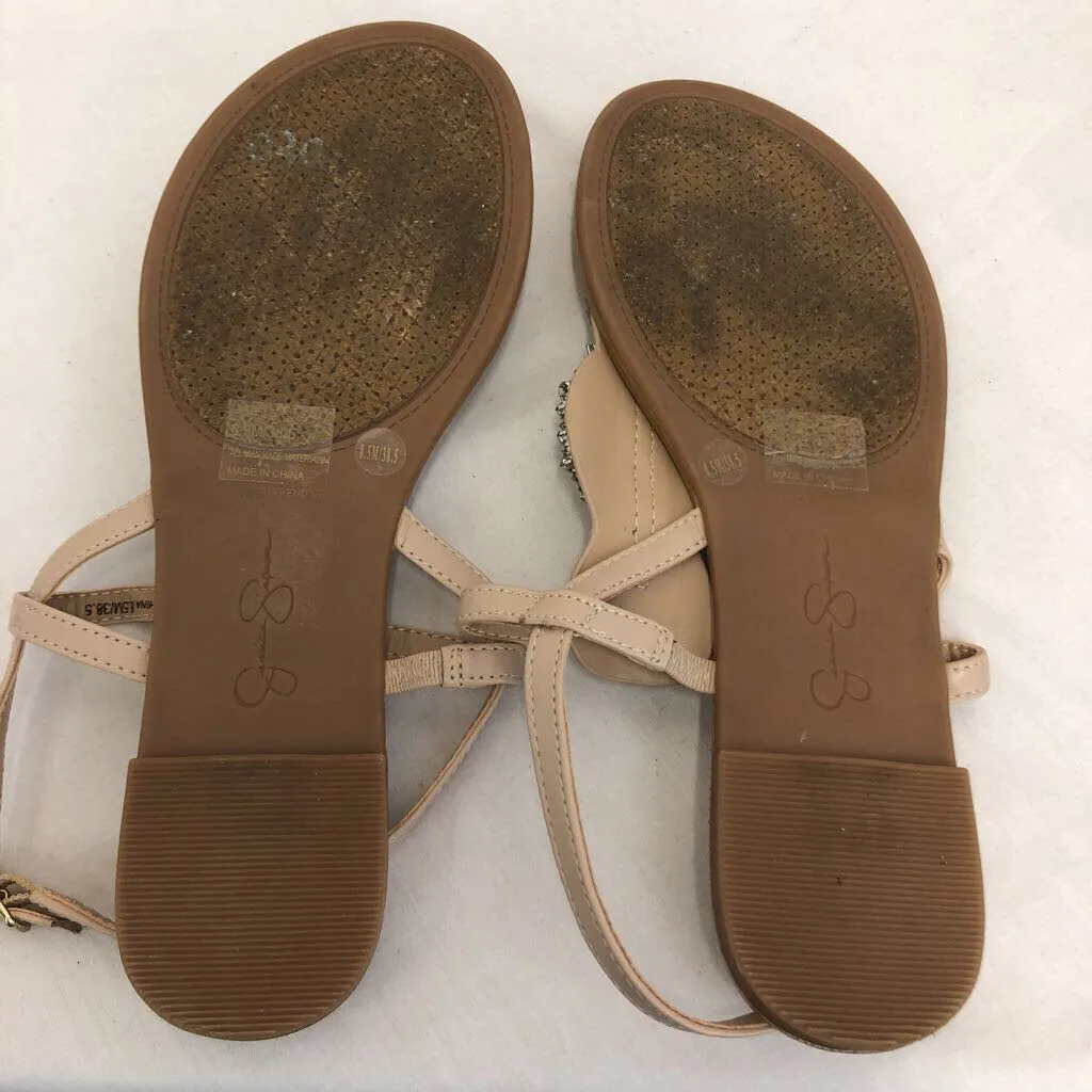 JESSICA SIMPSON BELA BEJEWLED FLIP FLOPS SZ 8.5M TCC