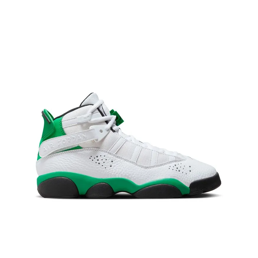 Kids Jordan 6 Rings GS Basketball Sneakers White/Black 323419-131