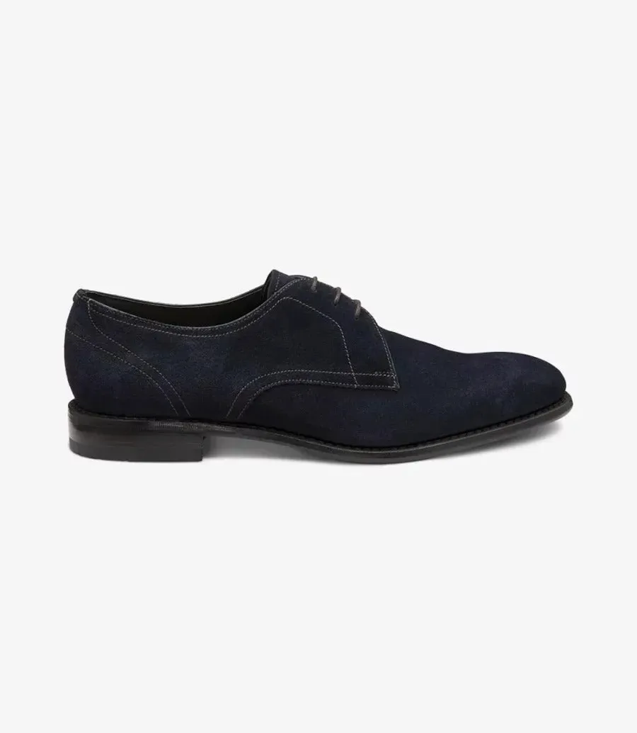 LOAKE - Atherton Premium Derby Shoe - Navy Suede