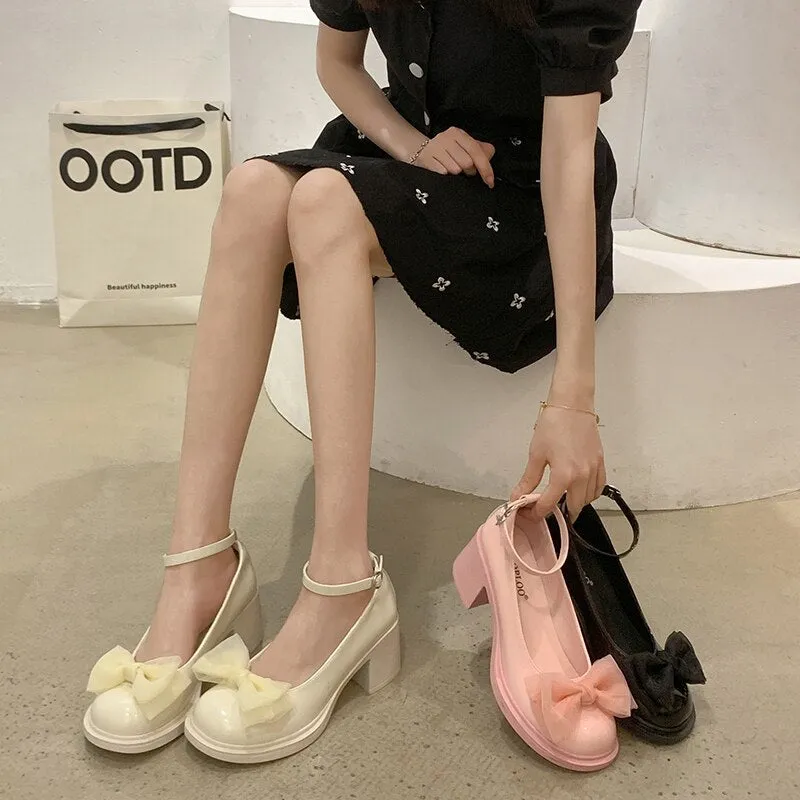 Lolita Style Mary Jane High Heels Shoes - Kimi