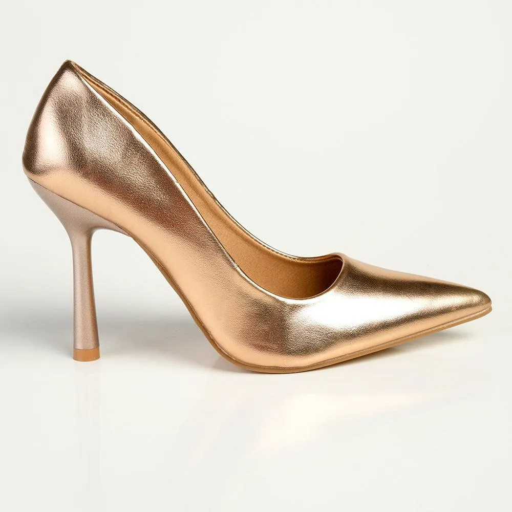 Madison Lila 3  Court With HourGlass Heel - Rose Gold