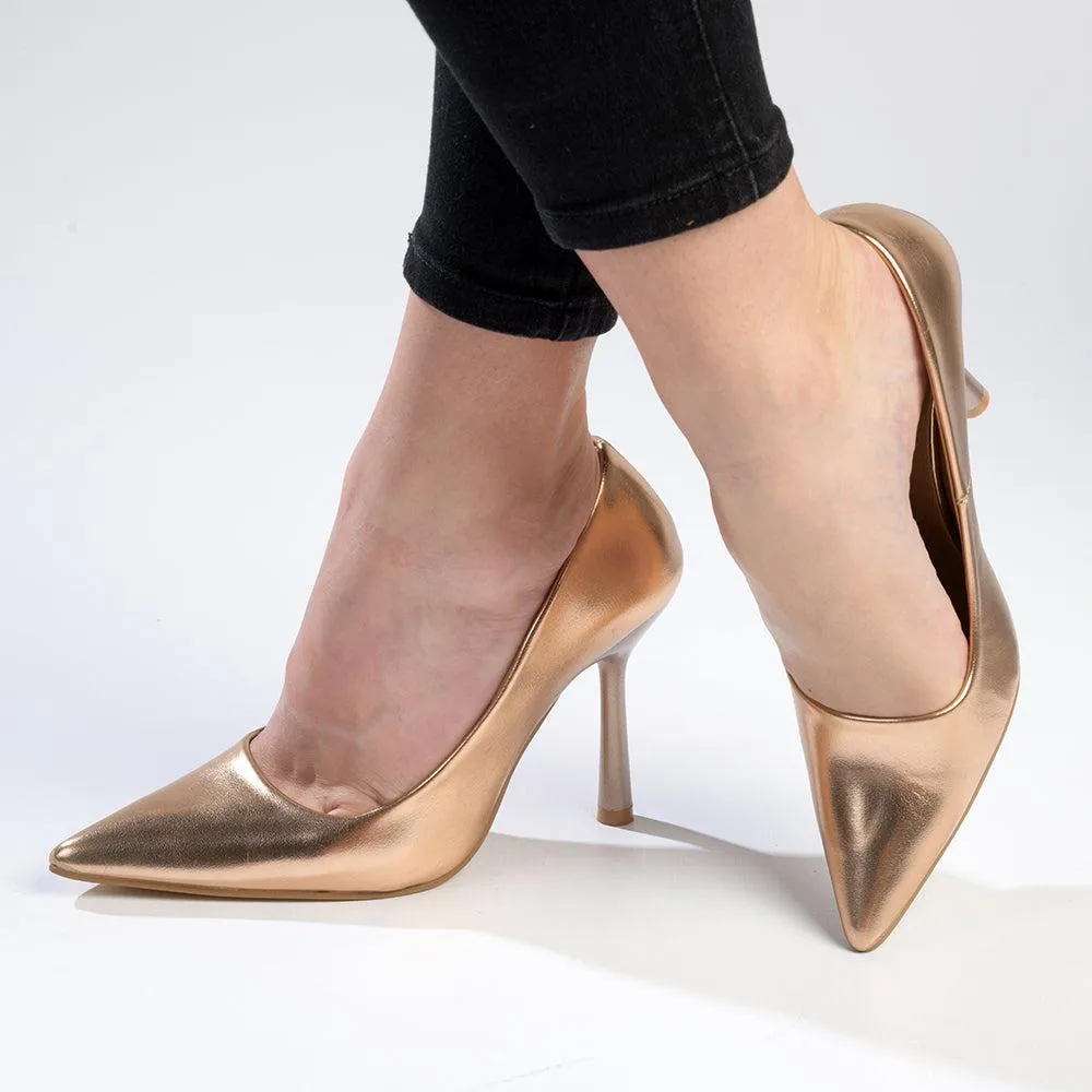 Madison Lila 3  Court With HourGlass Heel - Rose Gold