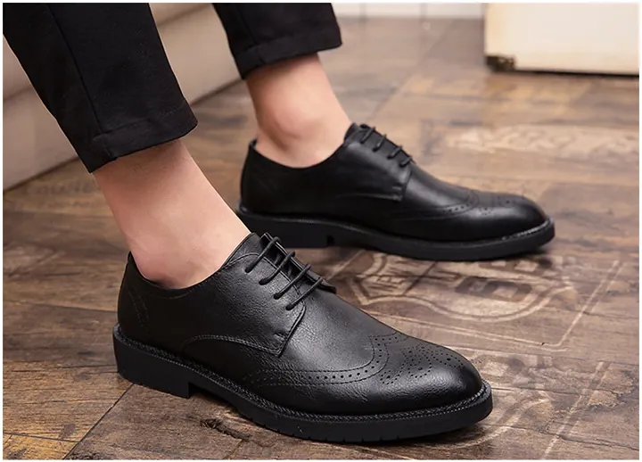 Men's British Carved Style Genuine Leather Shoes