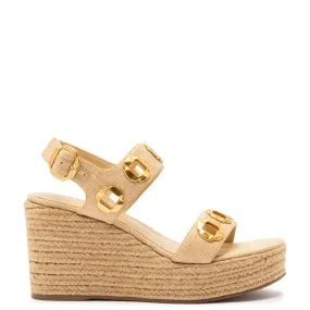 Milan Espadrille In Beige Raffia