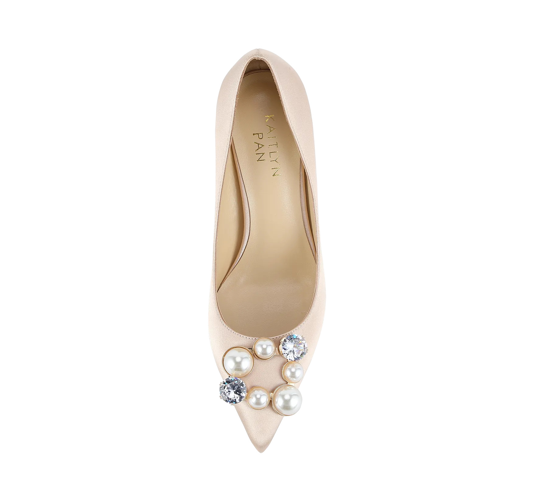 Pearl Buckle Satin Pumps