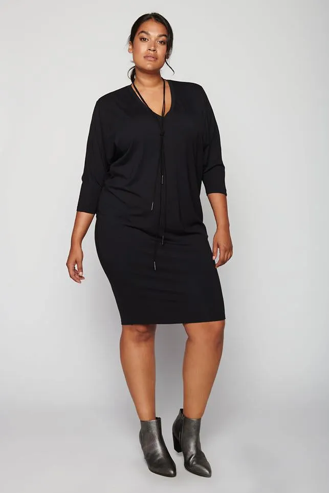 Rebel Yell Batwing Dress - Black - LAST ONES - XS(12/14)