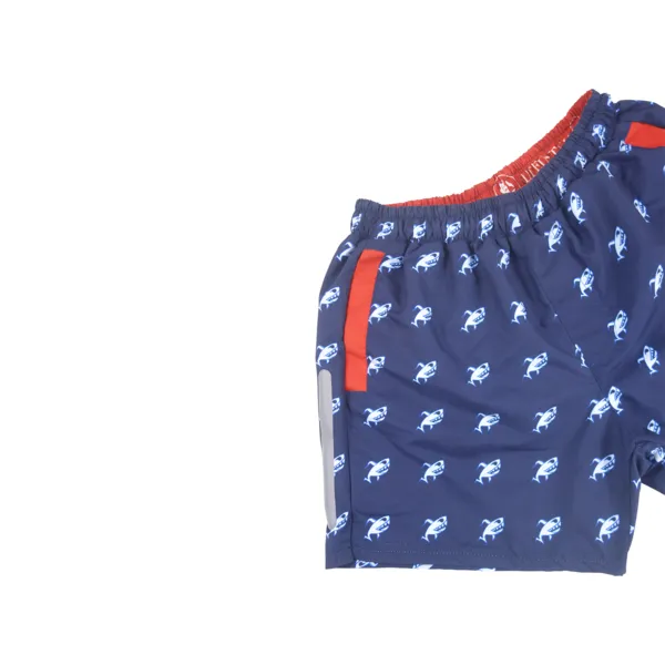 Robot Shark Swim Trunks | Navy